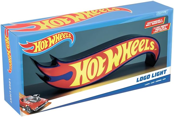 Hot Wheels Logo Light - Officially Licensed Racing Logo Icon Night Light, Racetrack Play Room Decor and Gift for Boys and Girls, Toy Car and Bedroom Accessory and Nightlight for Kids | Paladone