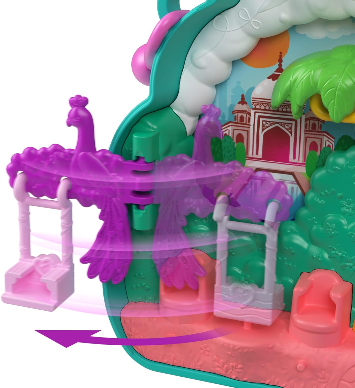 * Polly Pocket India Peacock Animal Garden Compact