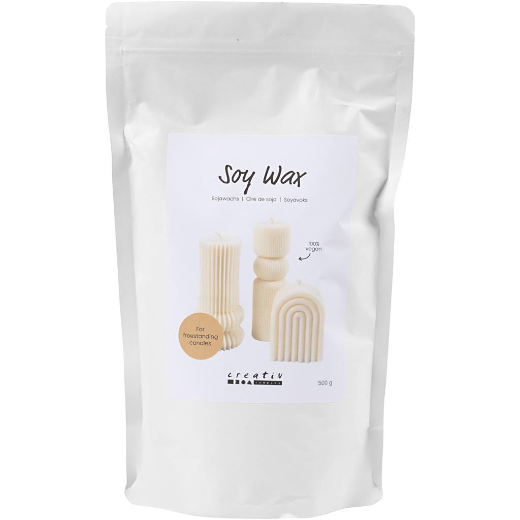 Creativ Company Soy Wax Candles Make Yourself 500 g Cream Vegan DIY Set