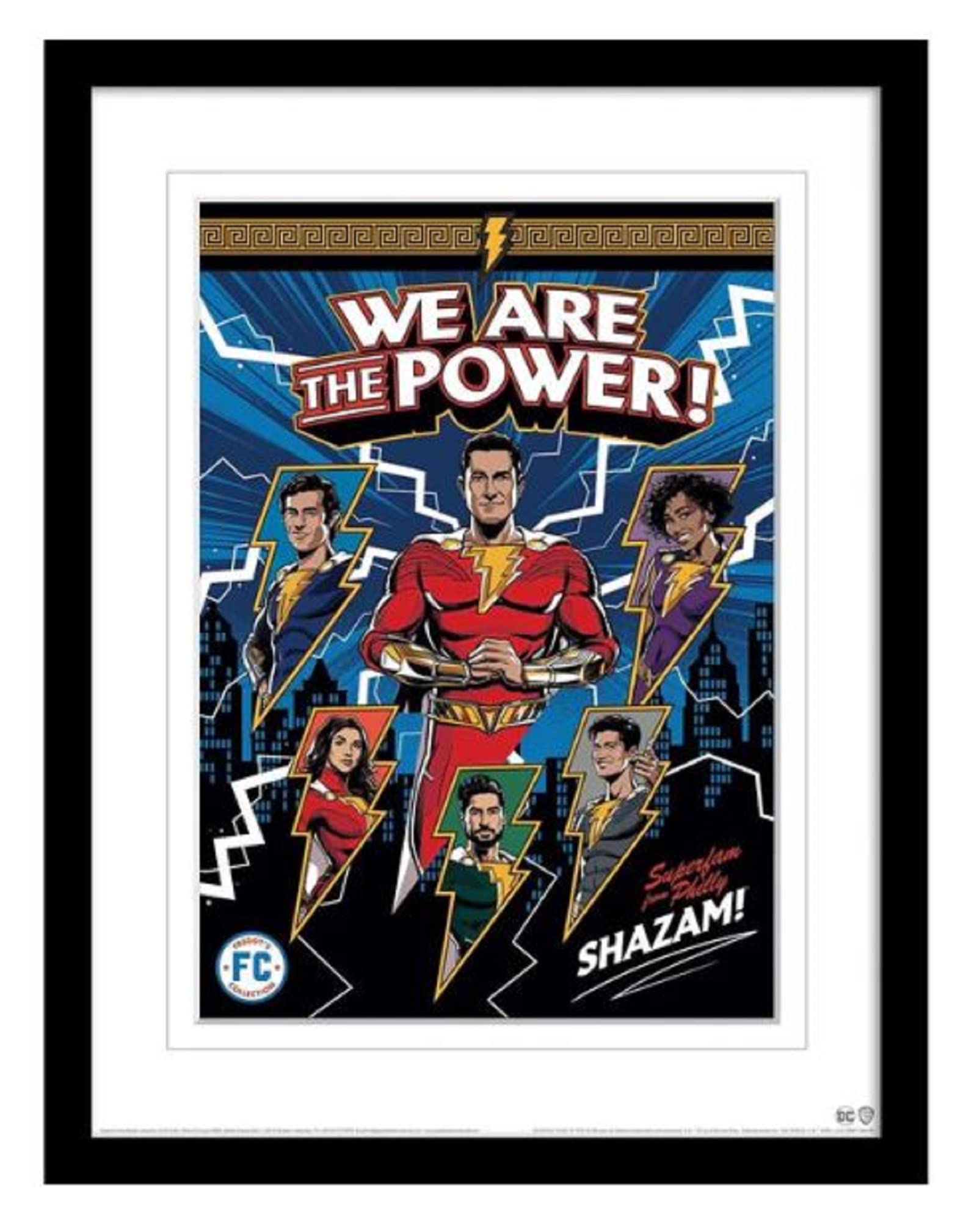 Pyramid International Shazam Movie Poster in Frame (Fury of the Gods - We Are the Power Design with White Border) Framed Print in 30x40cm Frame - Official Merchandise