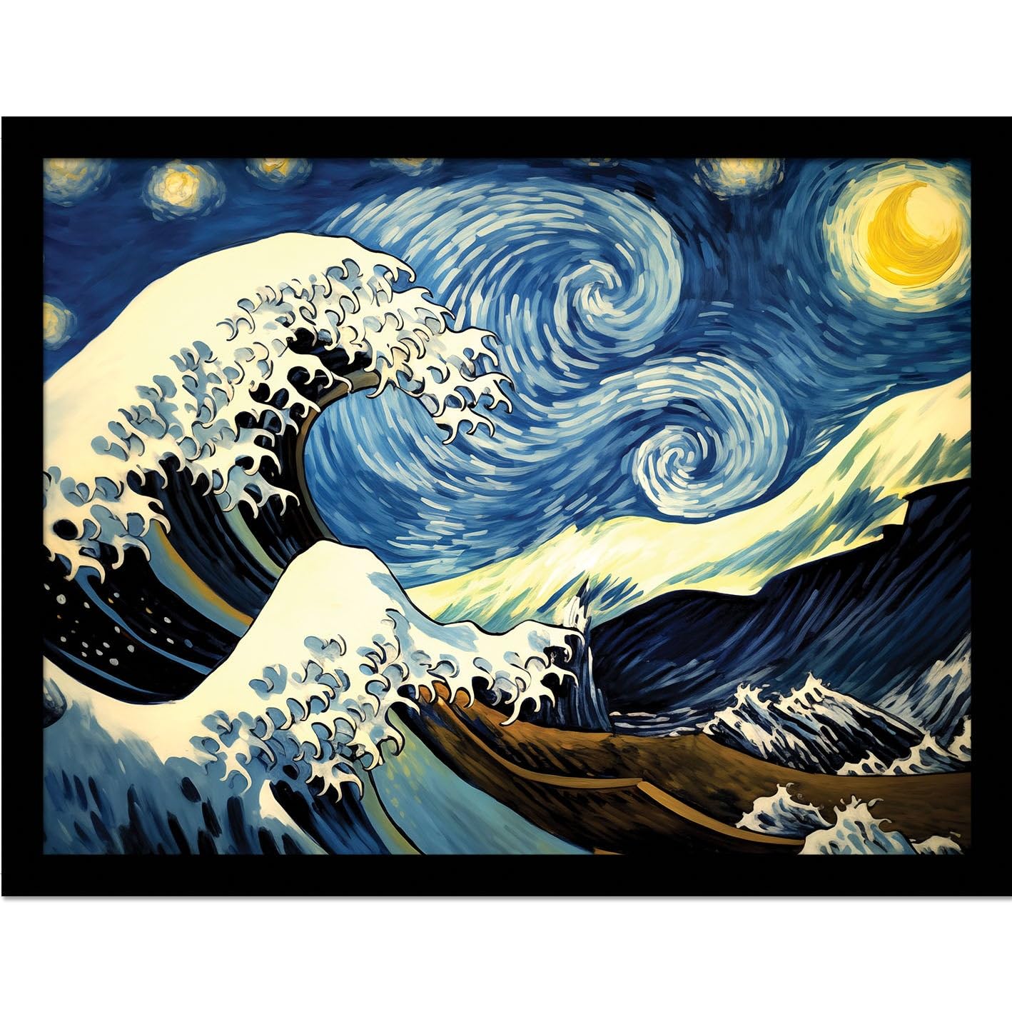 Pyramid International Wave Collection (Starry Waves) 30 x 40cm Collector Print (Framed