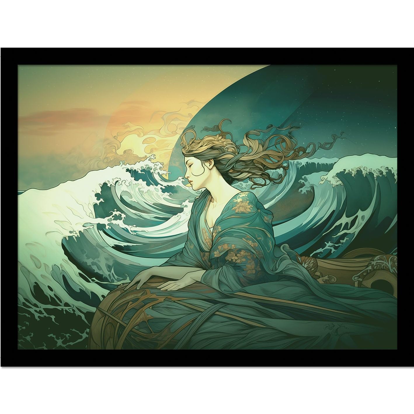 Wave Collection (Nouveau Waves) 30 x 40cm Collector Print (Framed