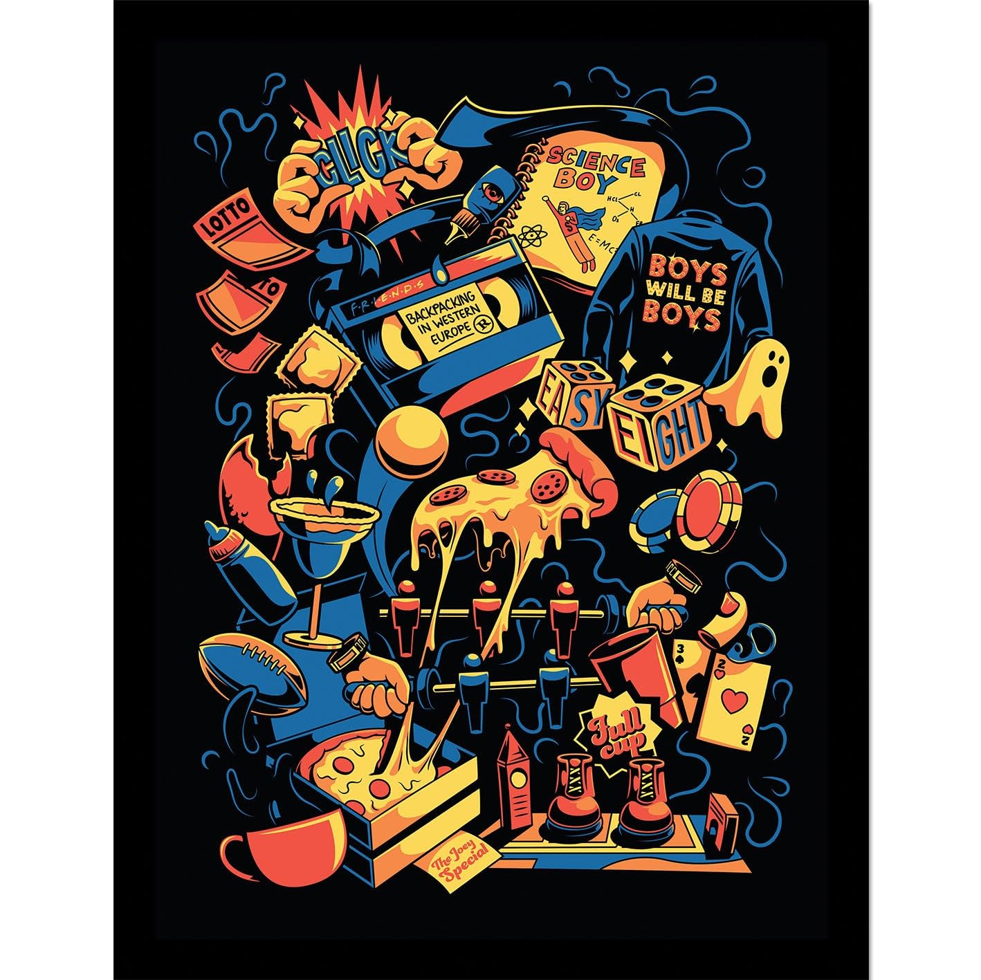 Friends 30 Years (Elements Illustration) Collector Print (Framed)