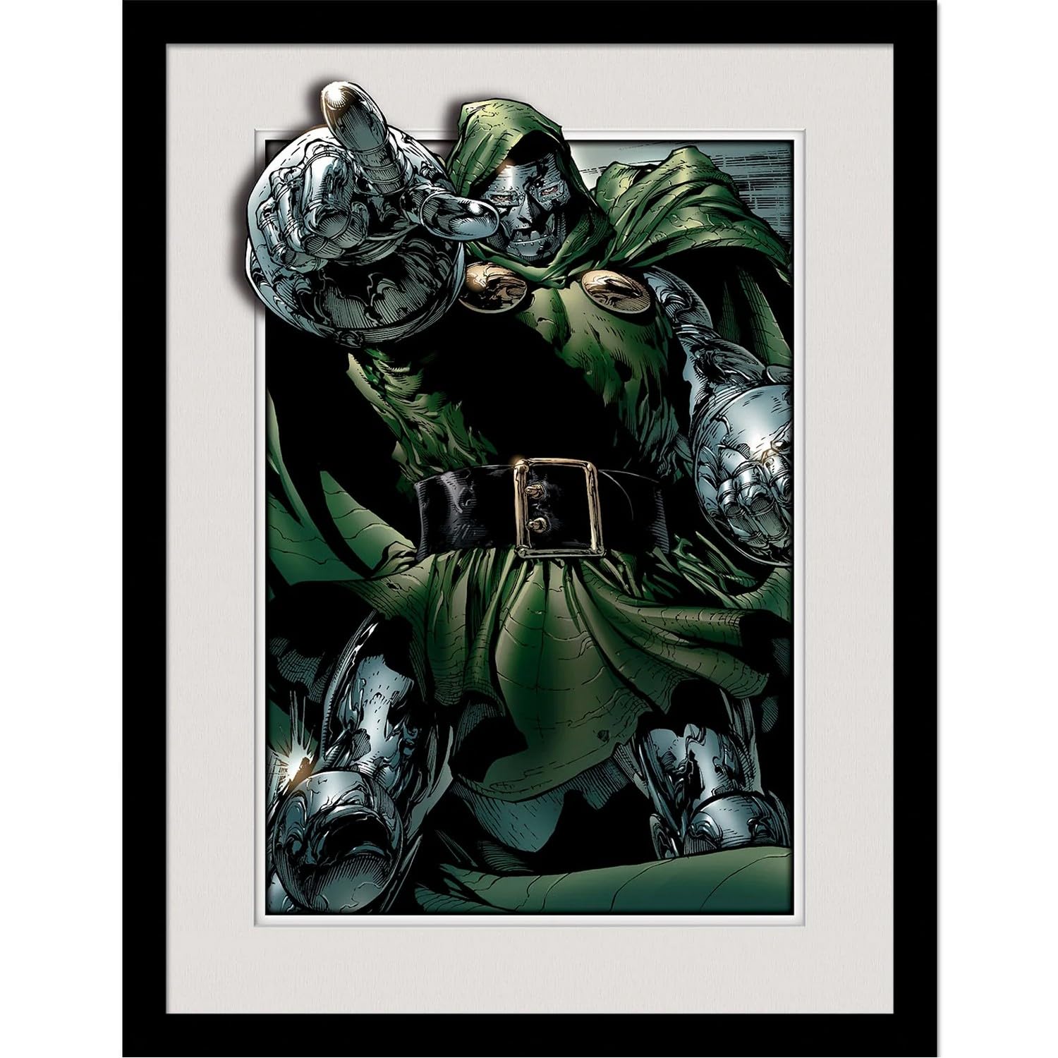 Marvel Doctor Doom Rule Framed Poster (40cm x 30cm) (Gray/Green/Black) 40cm x 30cm Gray/Green/Black