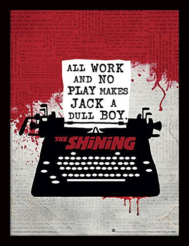 Stanley Kubrick The Shining Poster in Frame (Typewriter Design) Wall Art in 30x40cm Poster Frame - Official Merchandise