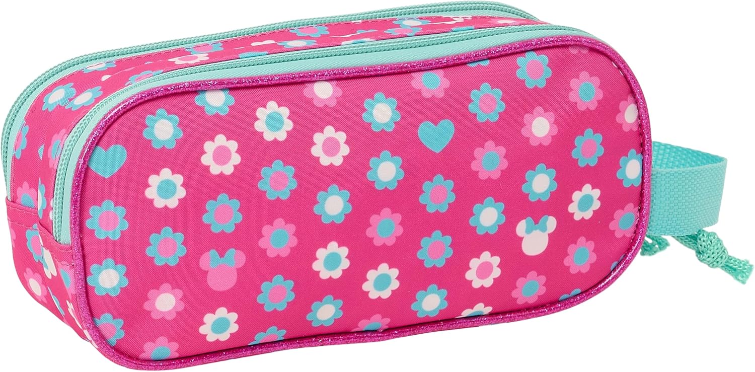 Safta Minnie Mouse 3D – Double 3D Pencil Case, Children's Pencil Case, Ideal for School Age Children, Comfortable and Versatile, Quality and Resistance, 21 x 6 x 8 cm, Pink, Pink, Estándar, Casual