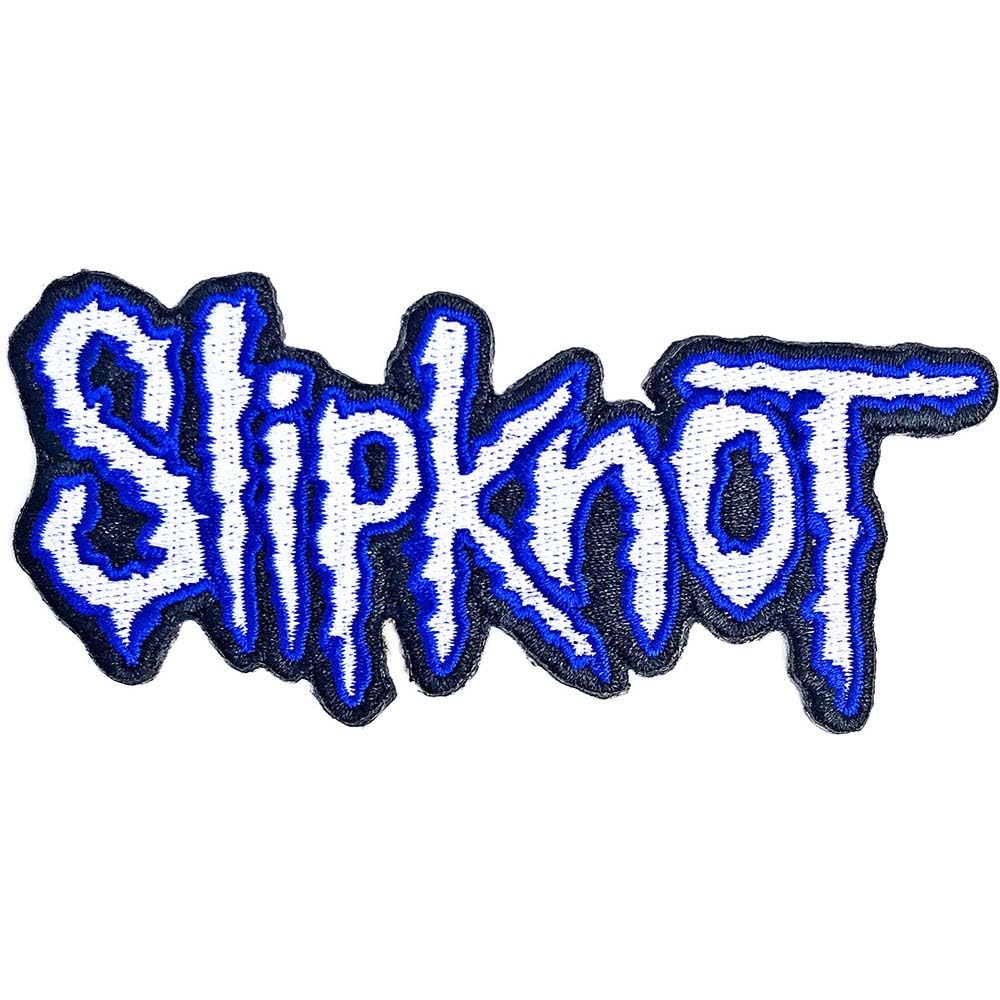 Slipknot Cut Out Logo Blue Border Woven Patch One Size