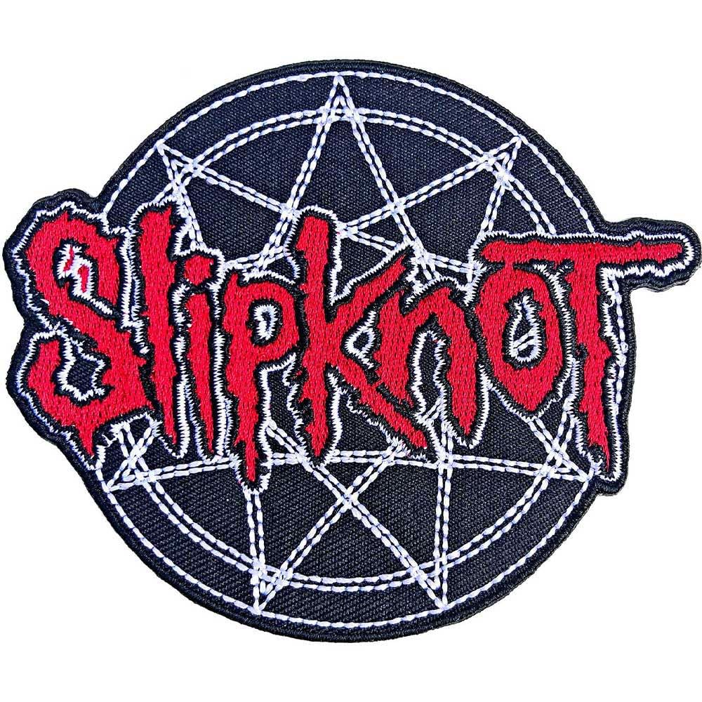 Rock Off officially licensed products Slipknot Red Logo Over Nonogram Woven Patch One Size