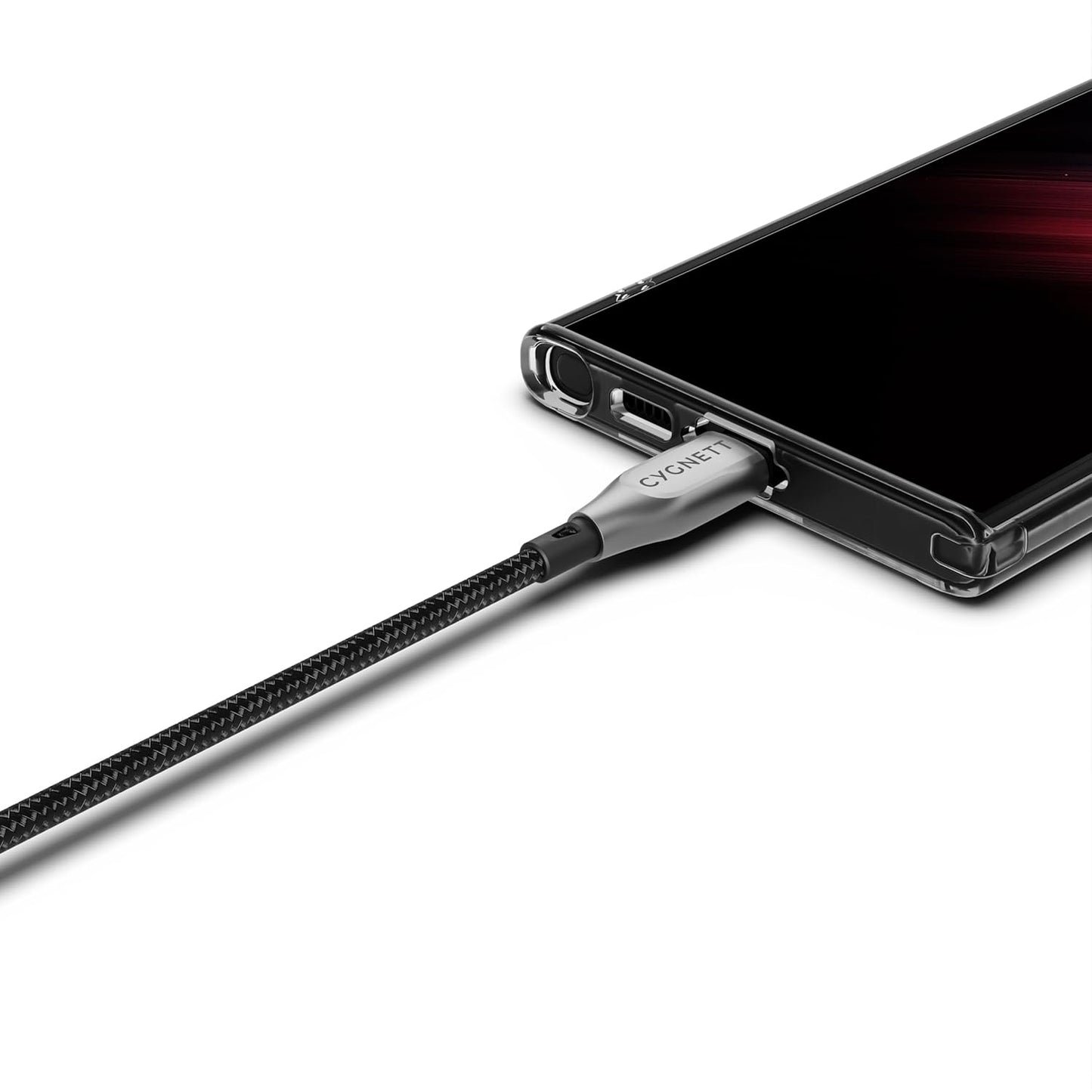 Cygnett Gepanzertes USB-C auf USB-C 60W Schnellladekabel USB 2.0 (50cm, Schwarz)