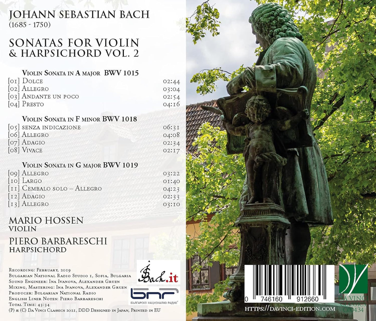Bach: Sonatas For Violin & Harpsichord