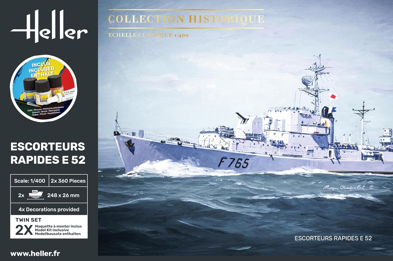 Heller 57094 Starter Kit Escorteurs Rapides E 52 Collection Historique 1/400