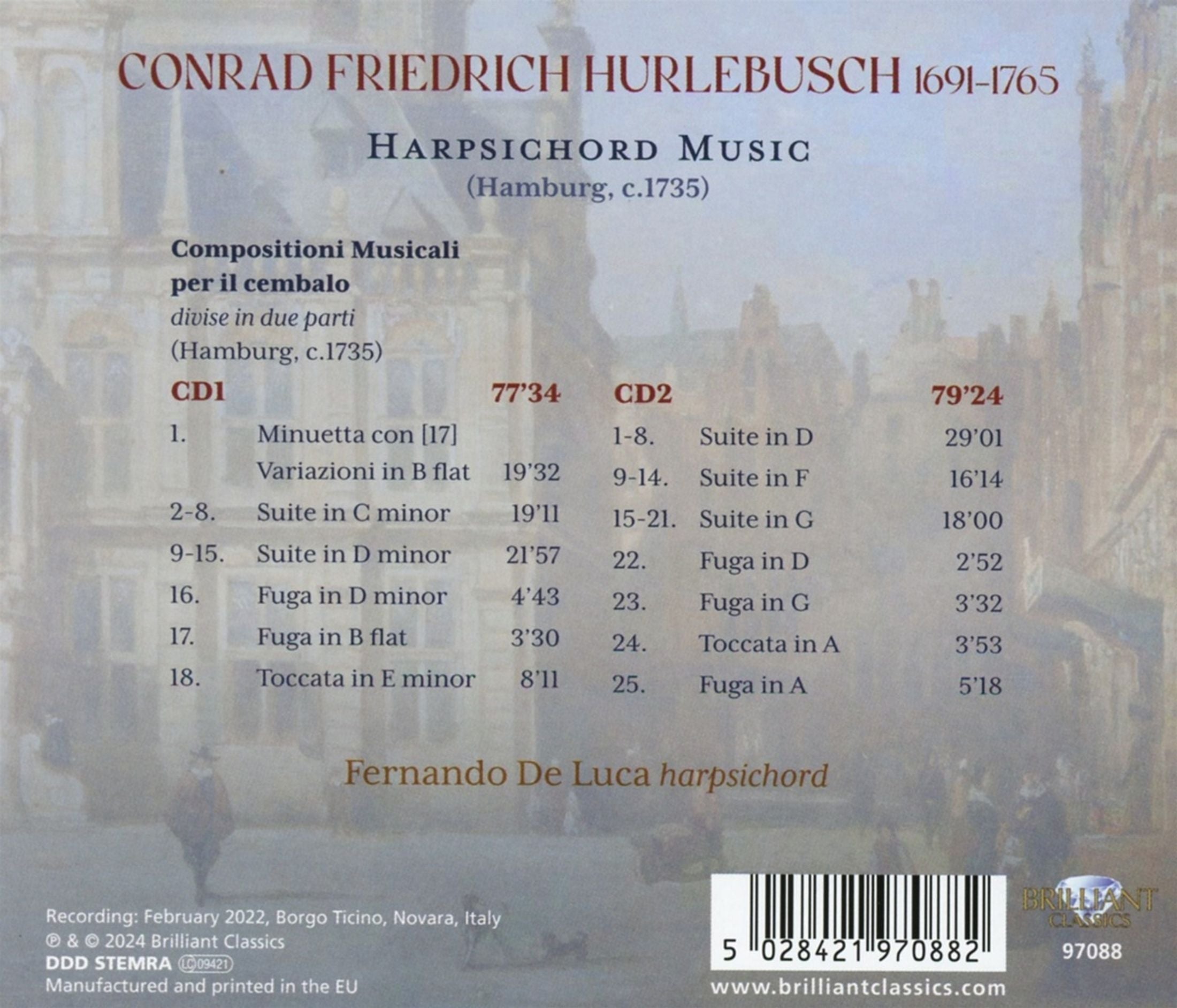Conrad Friedrich Hurlebusch: Harpsichord Music (Hamburg, C. 1735)