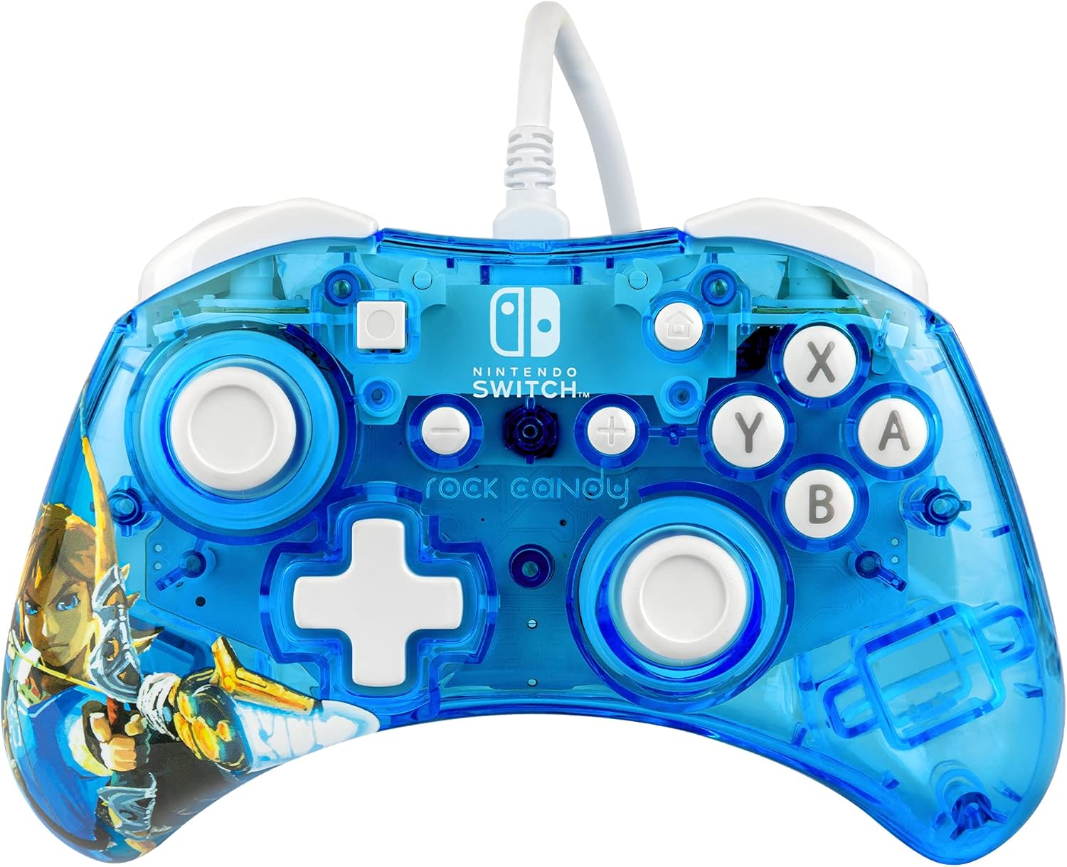 PDP Rock Candy bekabeld Gaming Switch Pro Controller - Zelda Breath of the Wild - blauw - Official License Nintendo - OLED / Lite Compatible - Compact, Durable Travel Controller Link