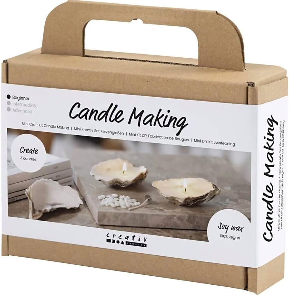 CREATIVE Mini Craft Kit Candle Making, Off White, Soy Candles, 1 Pack, Mulricolour