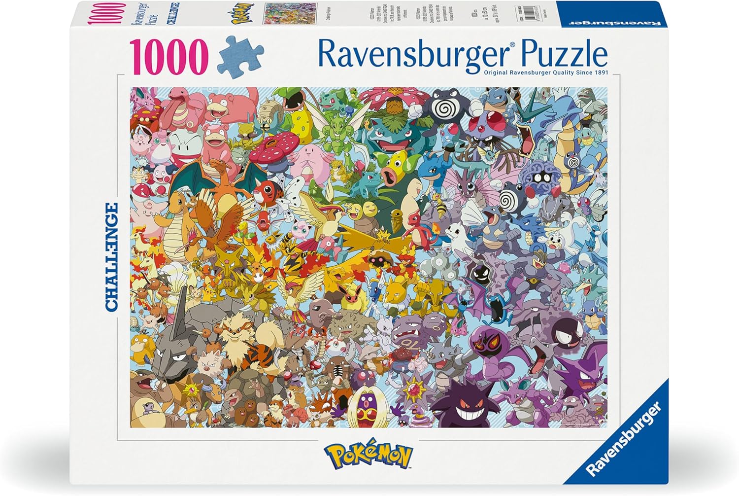Ravensburger Puzzle 1000 Teile 12000460 Challenge Pokémon - Alle 150 Pokémon der 1. Generation als herausforderndes Puzzle für Erwachsene und Kinder ab 14 Jahren