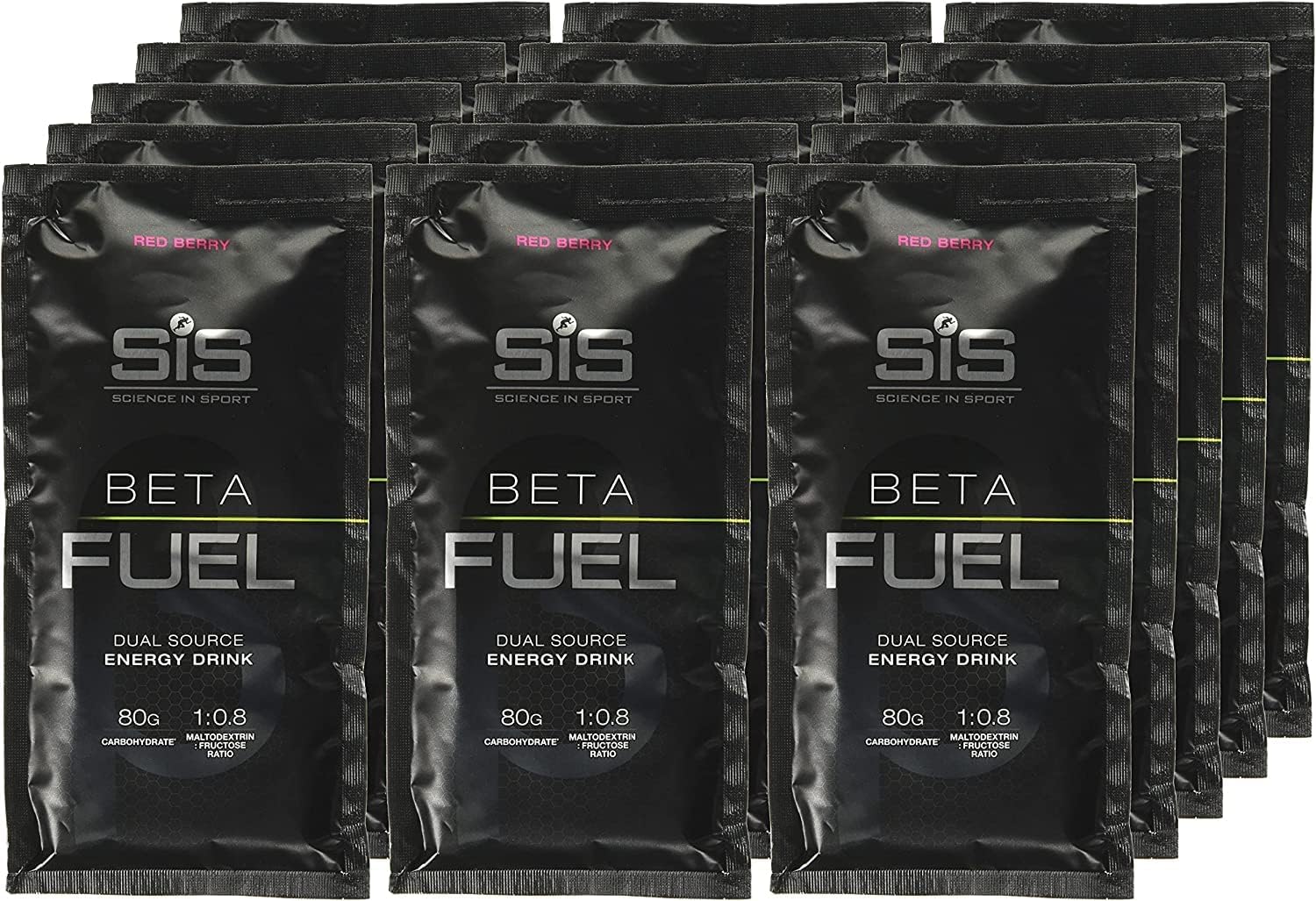 BETA Fuel energy drink powder - box of 15 sachets - red berry