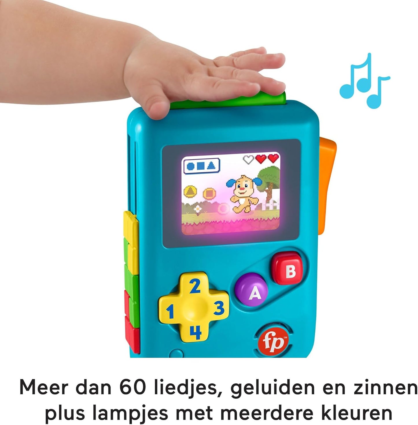 Fisher-Price Learning and Play Fun for Babies and Toddlers, Lil' Gamer Dummy Game Console with Lights and Music for Babies from 6 Months, Multilingual Version, HXC32