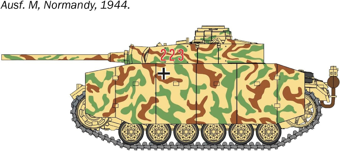 Italeri 25757 Pz.Kpfw. III Ausf. J/L/M/N, standing model building, crafts, hobby, gluing, plastic, detailed military kit, tank 1:56