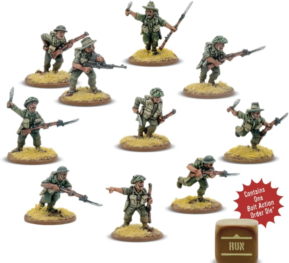 Warlord Games Gurkha Section - 28mm Scale Miniatures for Bolt Action Highly Detailed World War 2 Miniatures for Table-top Wargaming