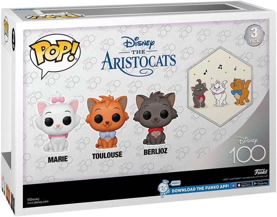 Funko Marie, Toulouse, Berlioz Pop! - Disney Aristocats - Flocked Walmart Exclusive