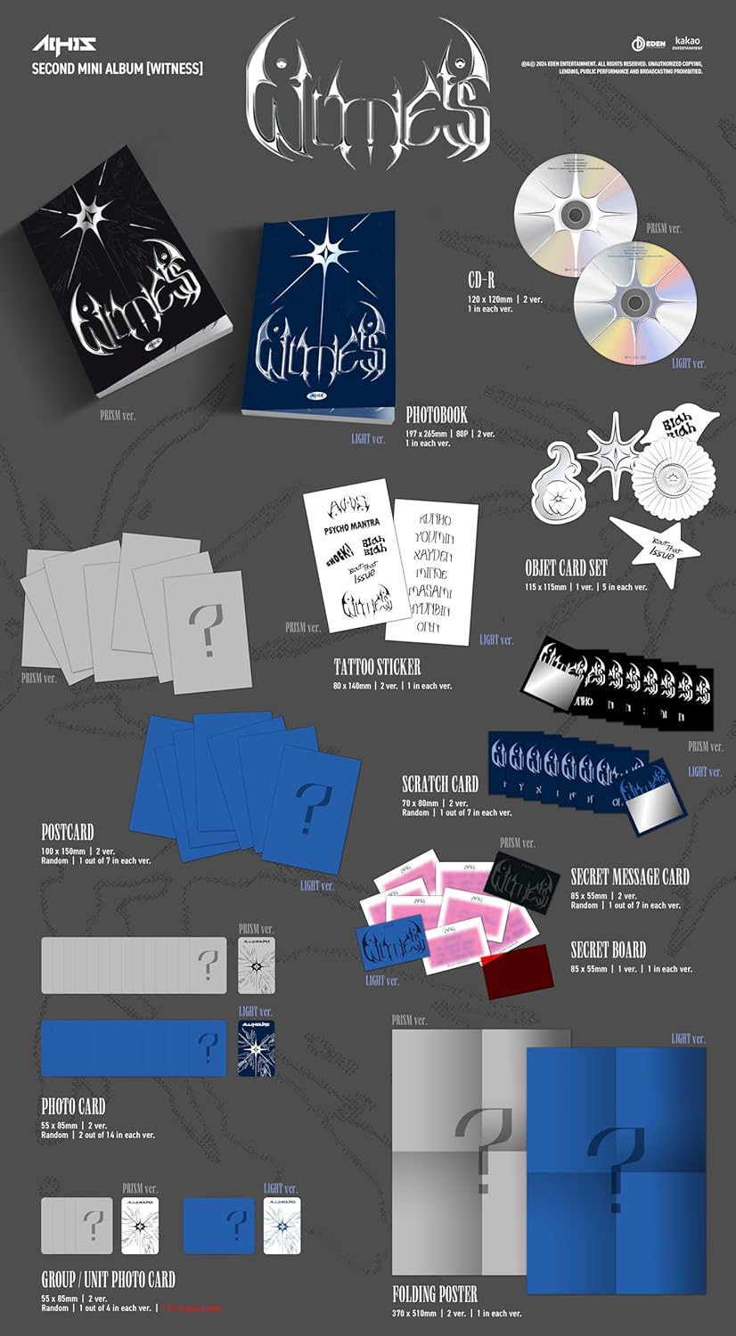 Witness - Random Cover - incl. 80pg Photobook, Object Card Set, Tattoo Sticker, Postcard, Scratch Card, Secret Message Card, Secret Board, 2 Photocards + Folding Poster