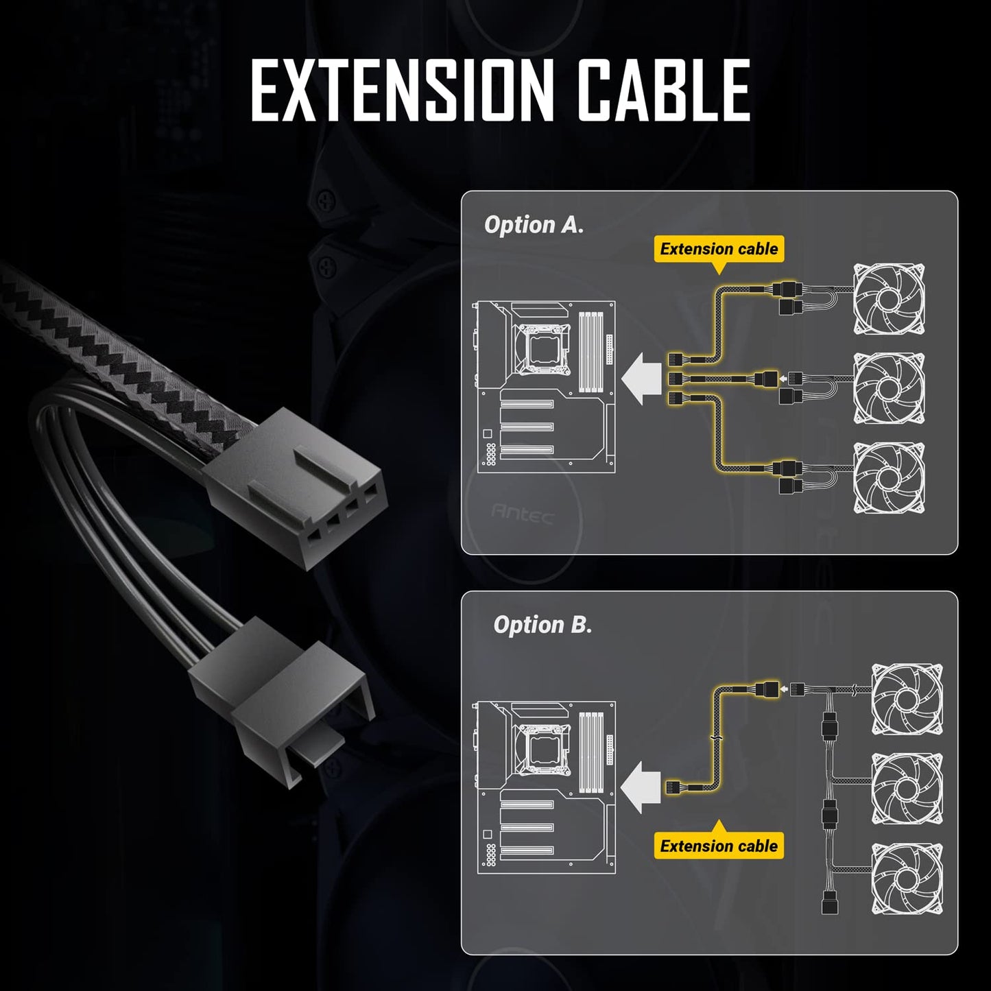 Antec 30 mm dicke Lüfter, 140 mmx30 mm Gehäuselüfter, Storm T3, PWM PC-Lüfter, 140 mm Lüfter, Premium-Hochleistungsgehäuseventilatoren, Computerlüfter mit 1500 U/min, Storm T3 Packungen