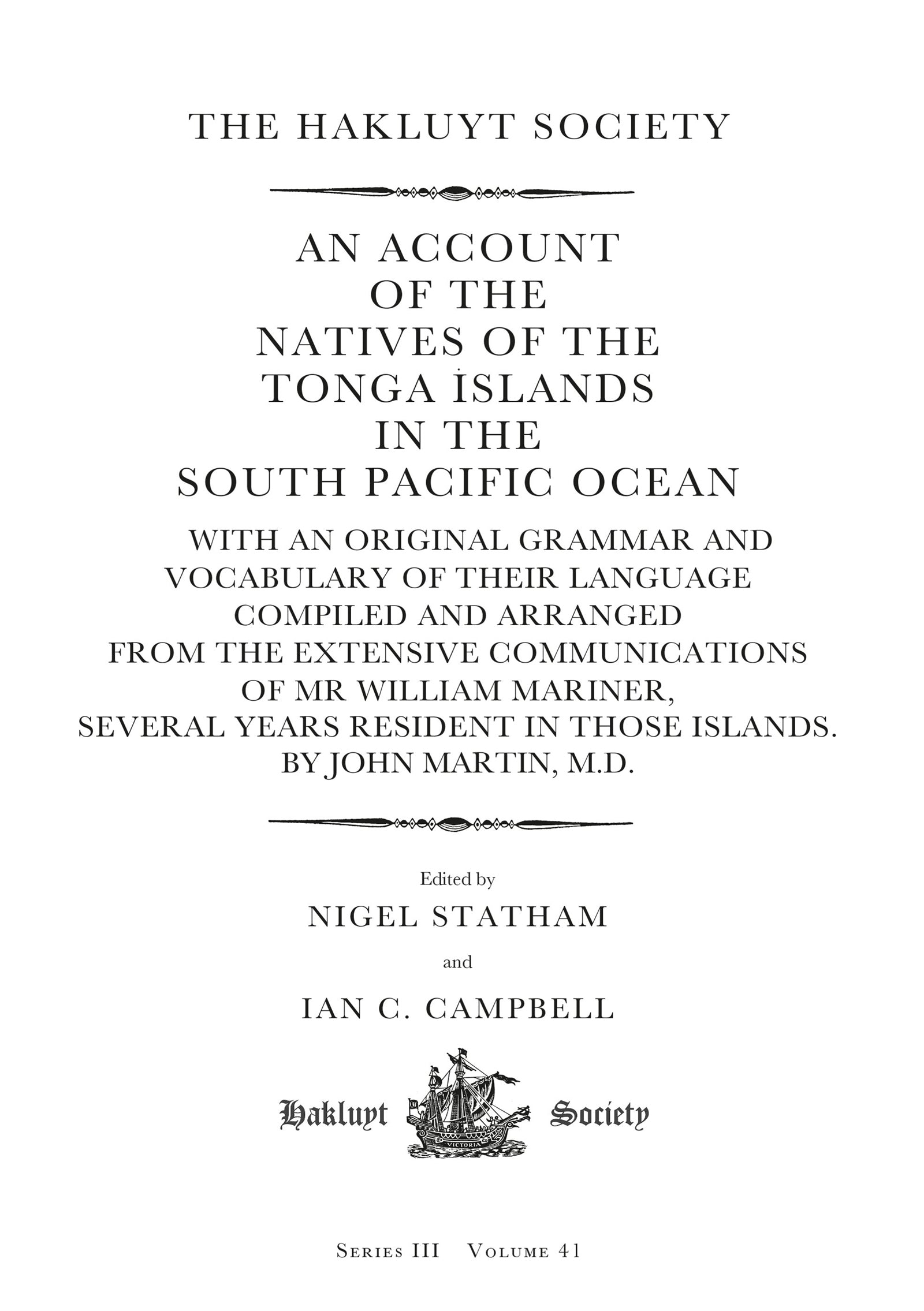 An Account of the Natives of the Tonga Islands in the South Pacific Ocean
