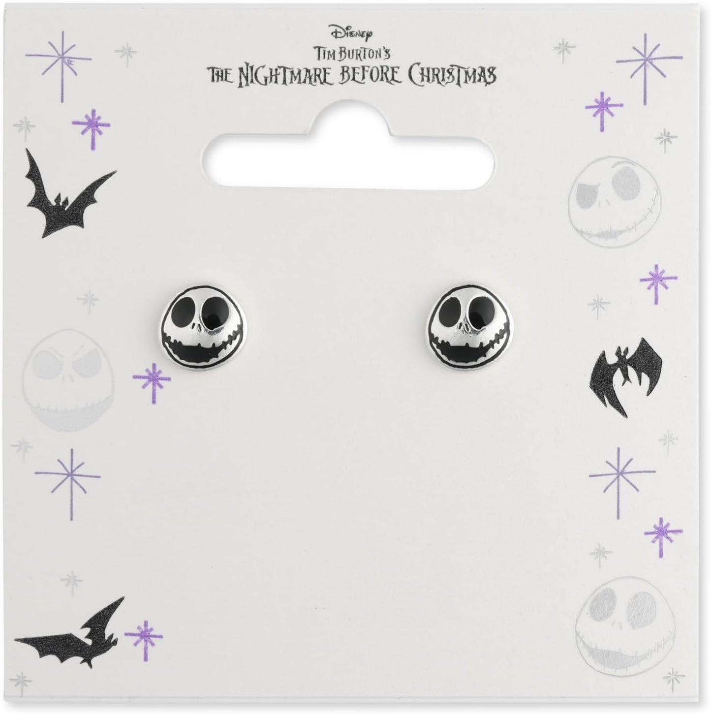 Nightmare Before Christmas Jack Skellington Round Circle Stud Earrings