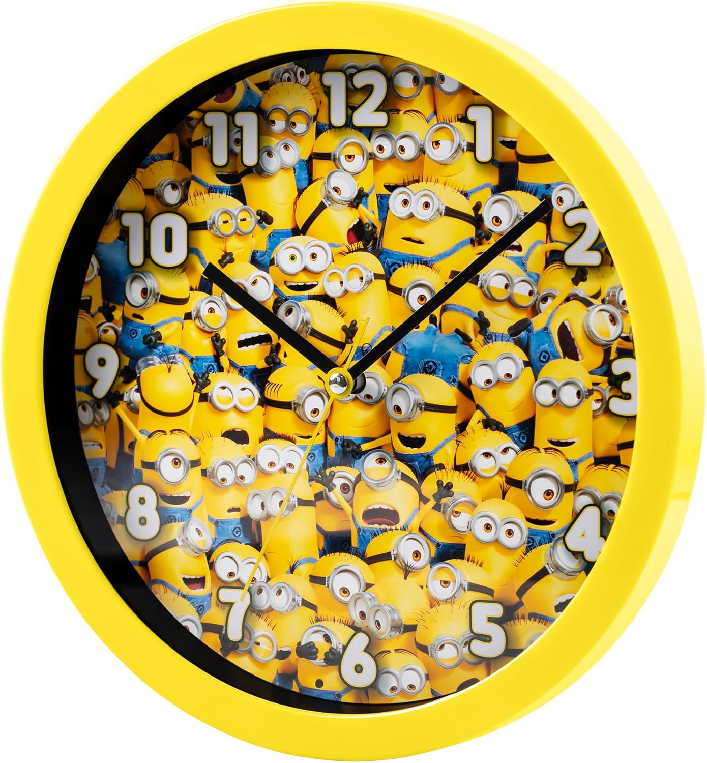 Accutime Gelbe Minions-Wanduhr für Zimmer, Zuhause, Küche, Schlafzimmer, Büro, Schule, DMF3017