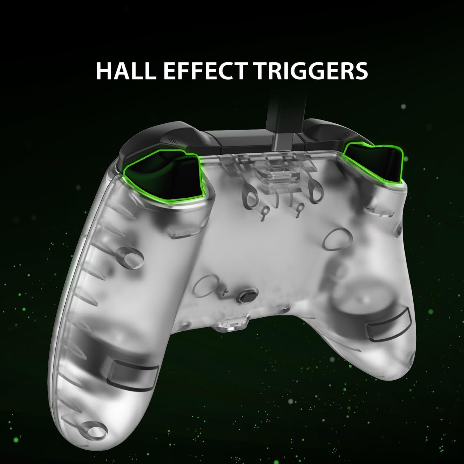 Snakebyte GAMEPAD RGB X - transparent - Officially licensed, wired Xbox Series X|S & PC Controller | precise Hall Effect sensors | audio connection | RGB lighting | 3m cable length Black