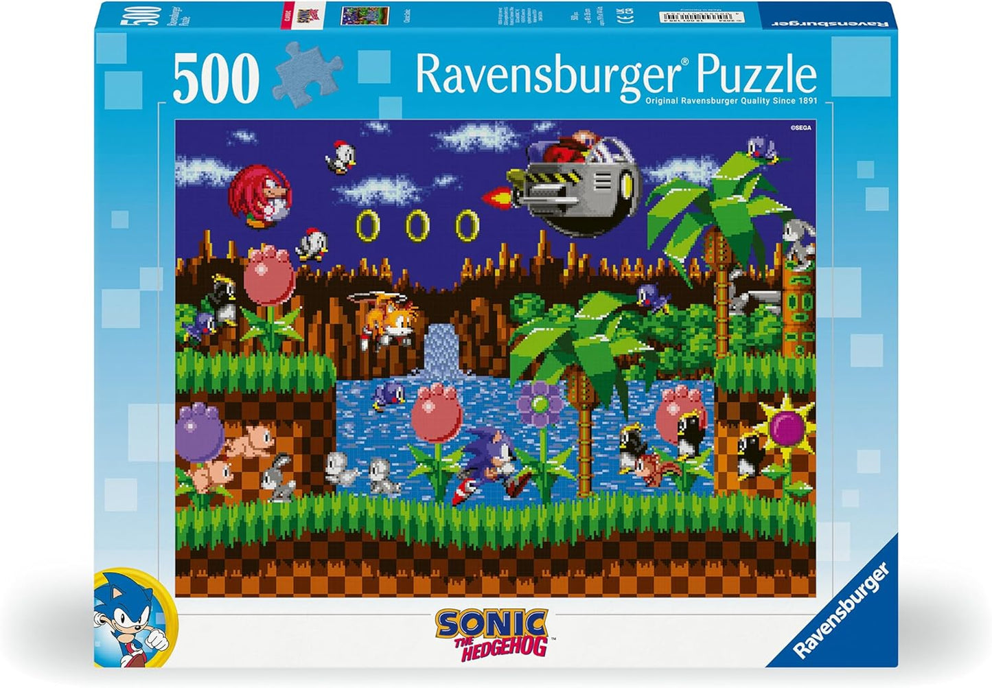 Ravensburger 12001135 - Sonic - 500 pieces jigsaw puzzle – Puzzle for adults and kids age 12 years up, Sonic puzzle, gifts for Sonic fans