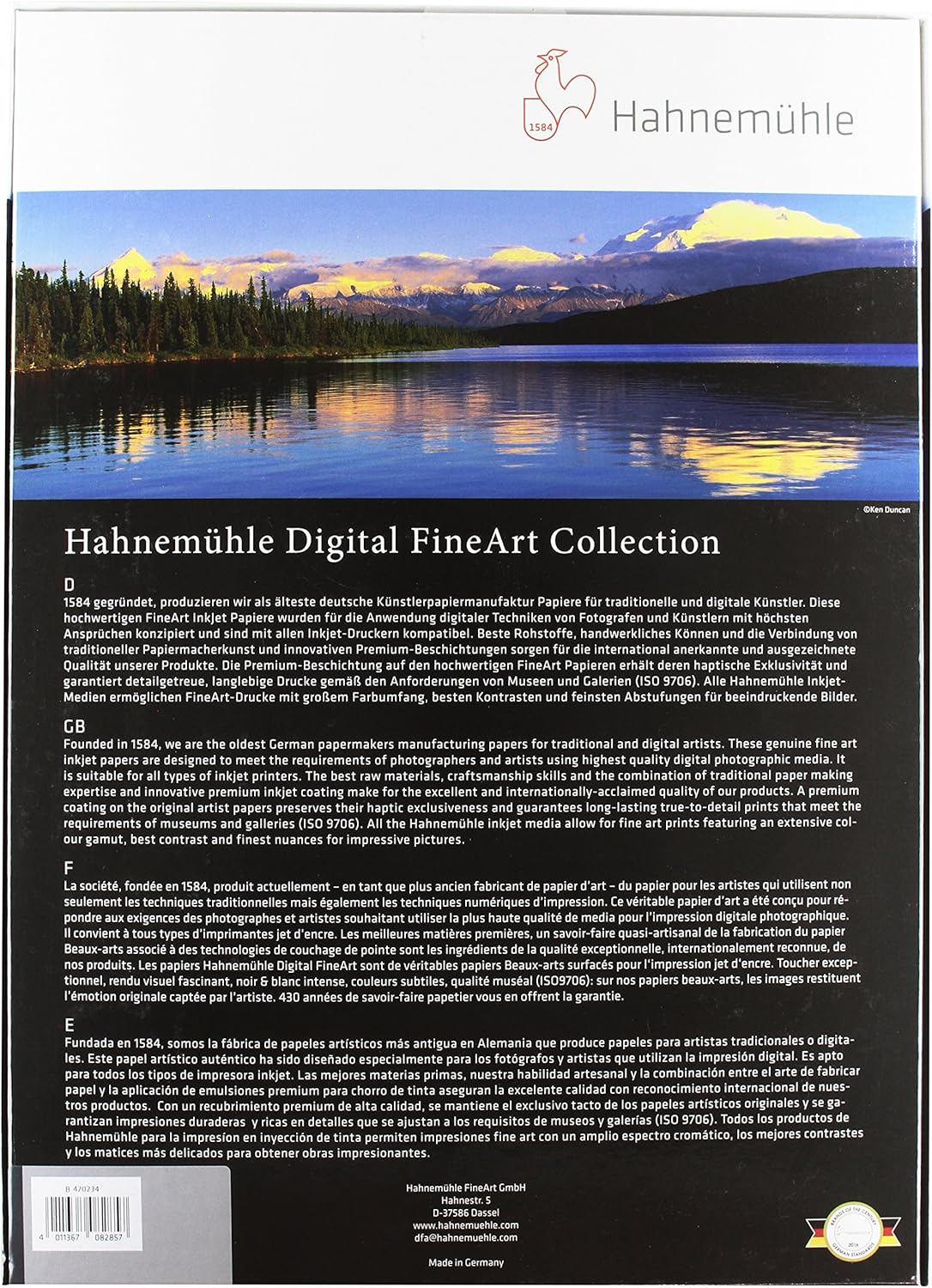 Hahnemühle Photo Rag Baryta A3 - Papel (De alto brillo, 315 g/m², 0.39 µm, 35-65%, 10-30 °C, 50-86 °F