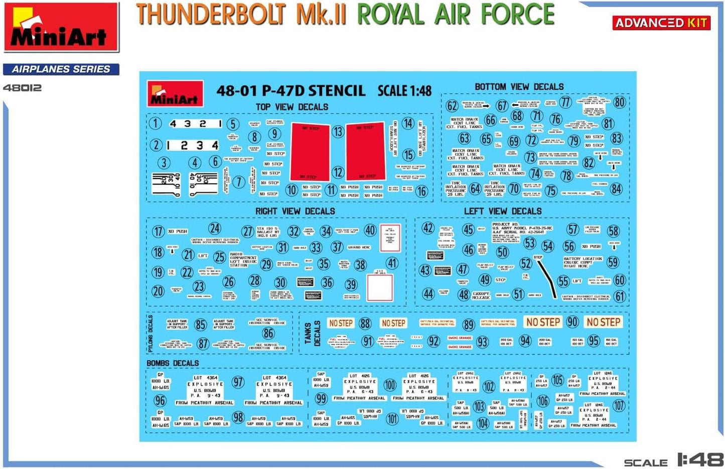 Miniart 1:48 - Thunderbolt Mk. II Royal Air Force, (Advanced
