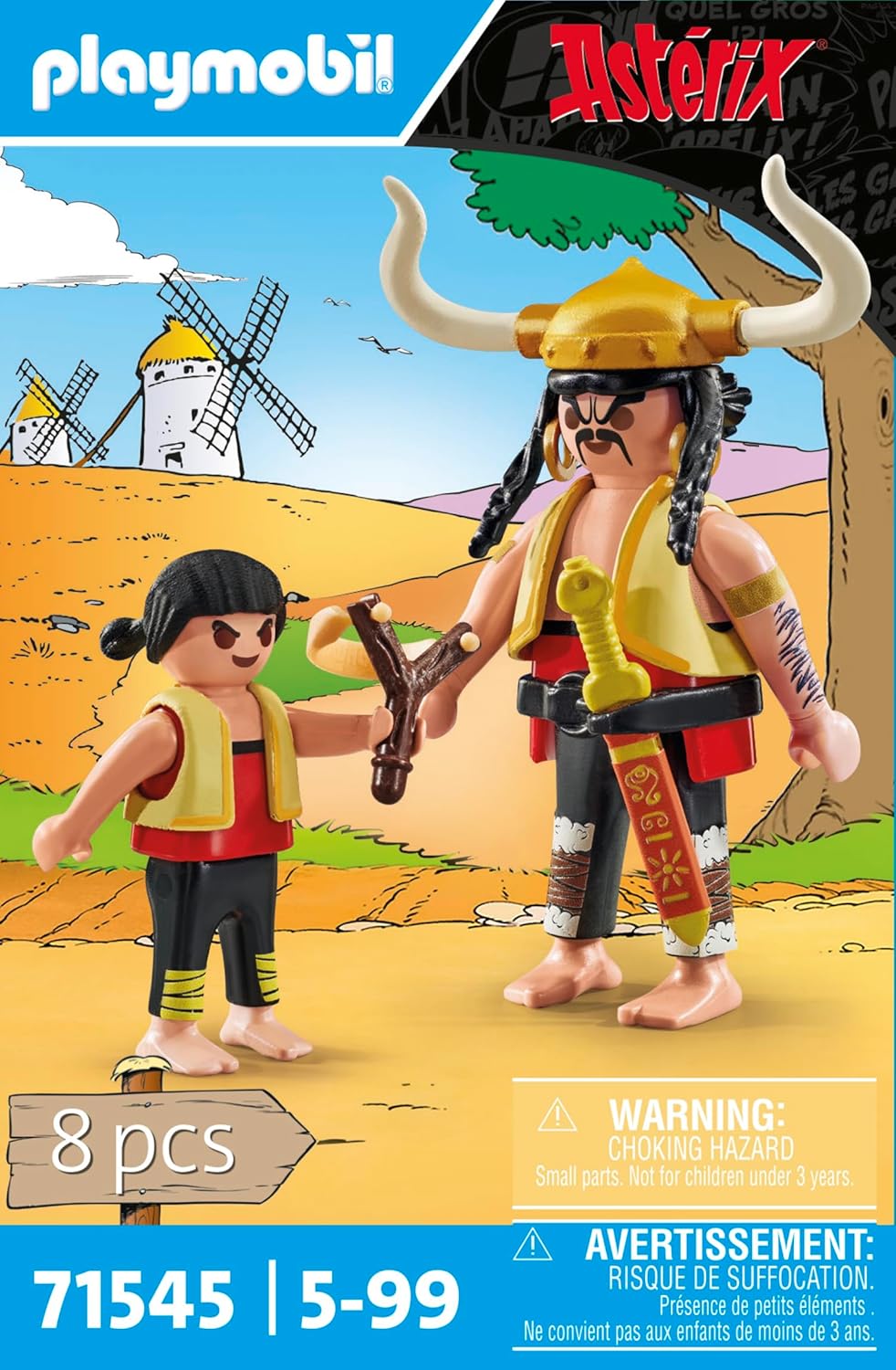 Playmobil 71545 Asterix: Huevos y Bacon and Pepe, brave duo from the Asterix universe, including sword and slingshot, imaginative play sets suitable for children ages 5+