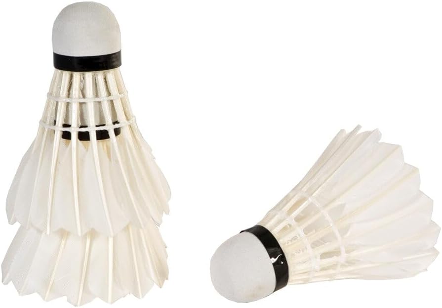 SportX 2004249 Badminton Feather Shuttlecocks, White