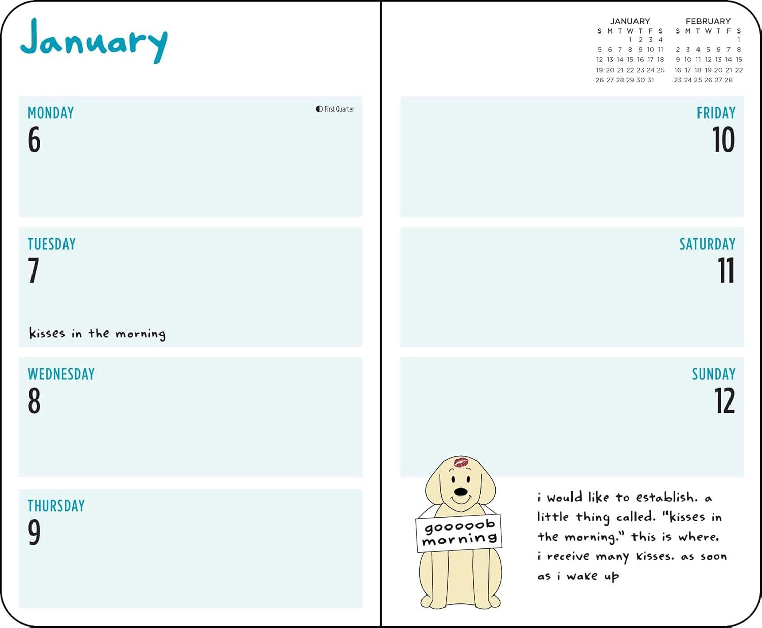 Thoughts of Dog 12-Month 2025 Weekly/Monthly Planner Calendar