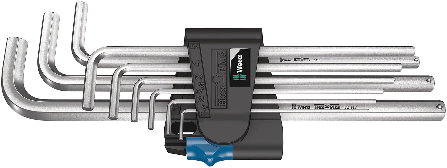 Wera 950/9 Hex-Plus holding function 1 Chrome-plated L-key set, 1.5-10, 9pc, 05022130001