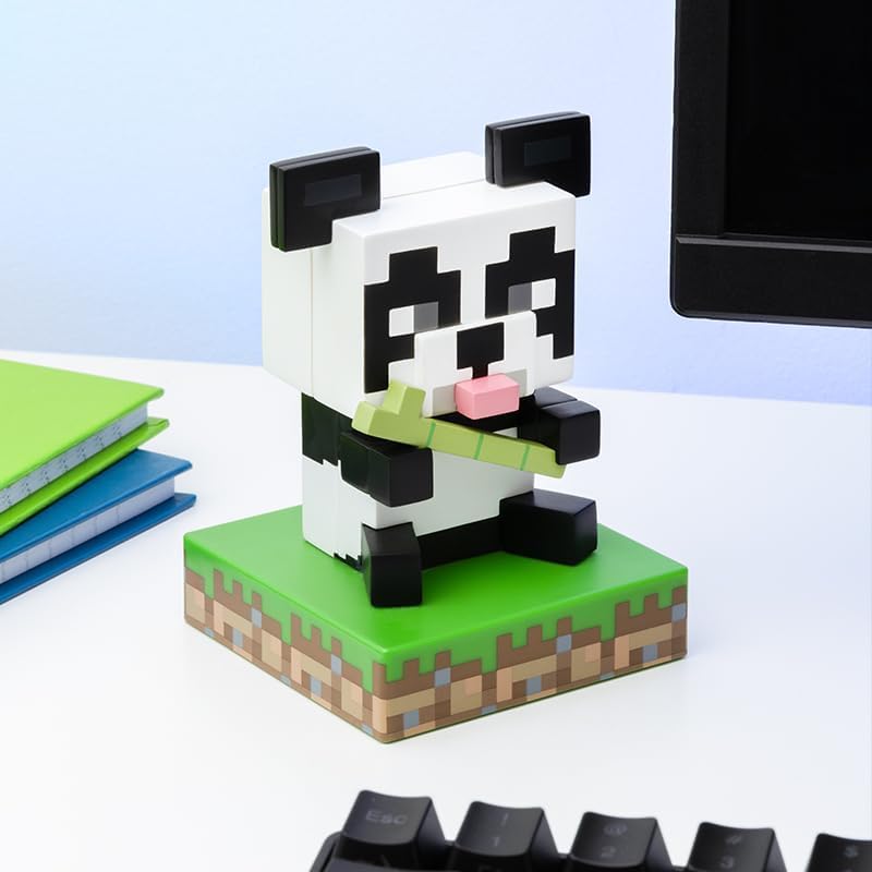 Paladone Minecraft Officially Licensed Panda Free Standing Desk Light, Gaming Room Decor and Merchandise for Boys and Girls, Nightlight Gift Accessory for Playroom and Bedroom