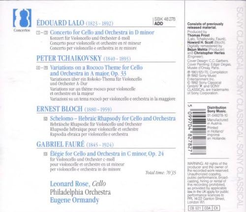 Concerto For Cello And Orchestra In D Minor / Variations On A Rococo Theme For Cello And Orchestra In A Major Op. 33 / S
