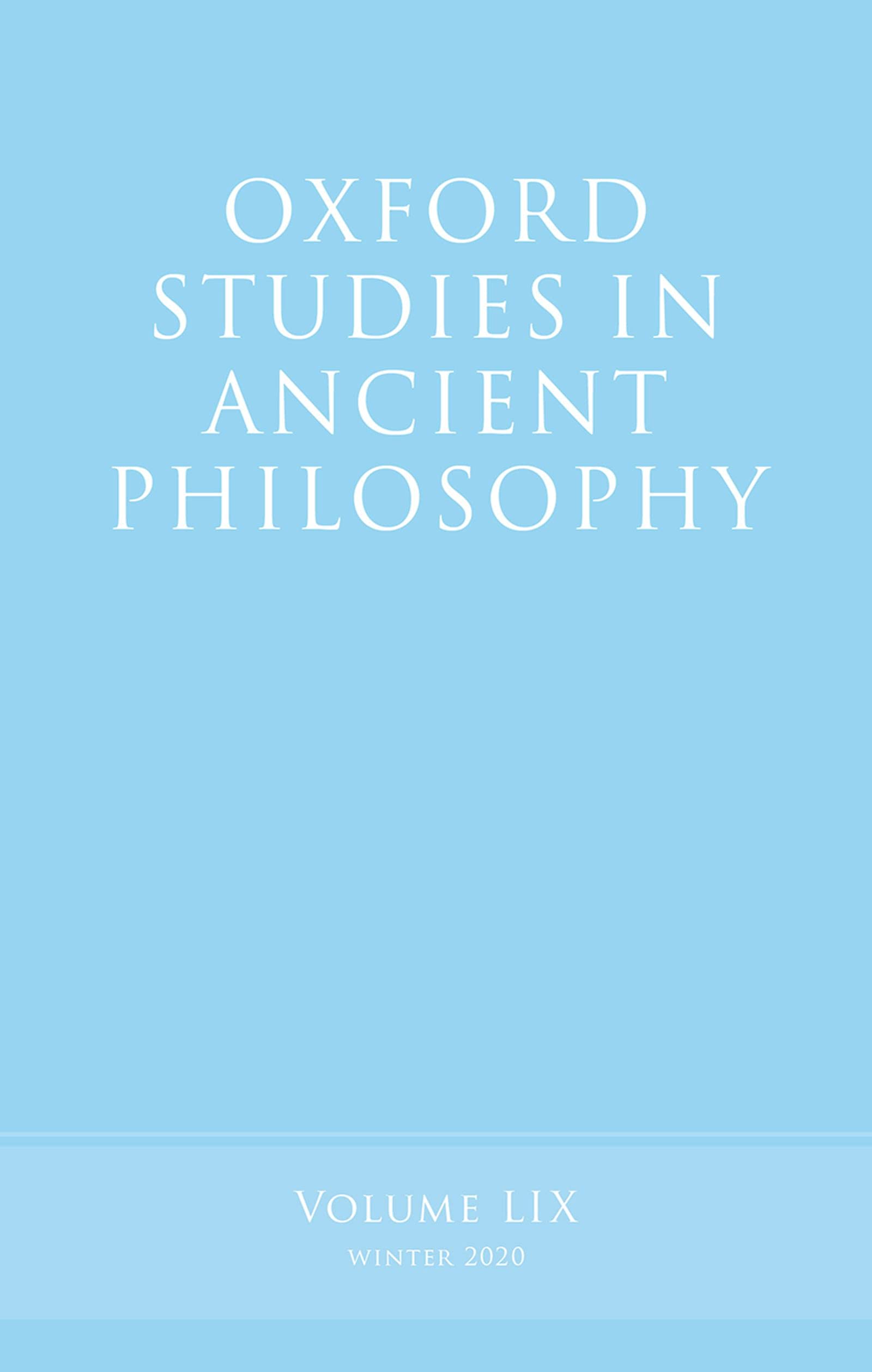 Oxford Studies in Ancient Philosophy, Volume 59