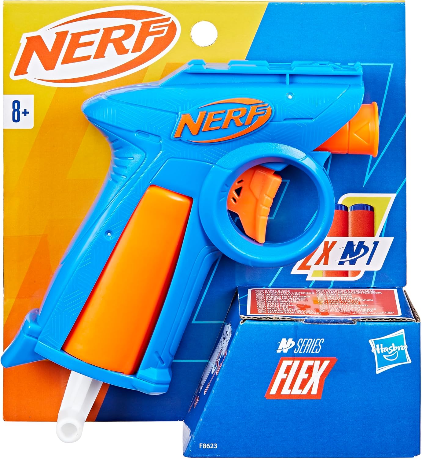 Nerf N Series, Lanzador Flex, 2 Dardos Nerf N1 compatibles Solo con los lanzadores Nerf N Series