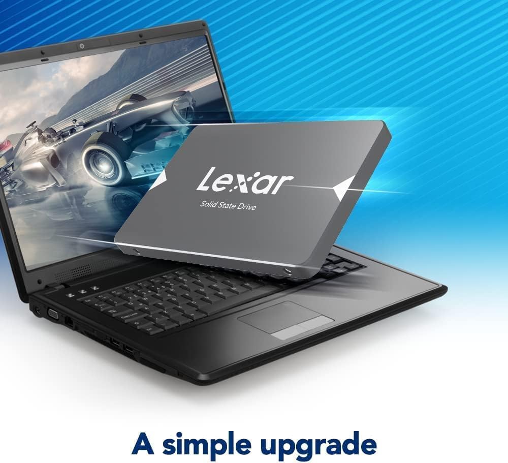 Lexar NS100 2.5” SATA III 6Gb/s Internal 2TB SSD, Solid State Drive, Up to 550MB/s Read, Internal SSD for Laptop, Desktop Computer/PC (LNS100-2TRB), black