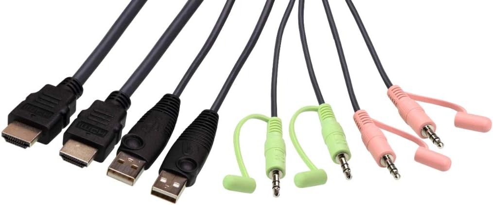 ATEN 2-Port USB 4K HDMI Cable KVM Switch with Remote Port Selector CS22H (up to 4096 x 2160 @ 60Hz, HDCP 2.2) For Windows, Mac, Linux - One KVM console controls two USB HDMI computers