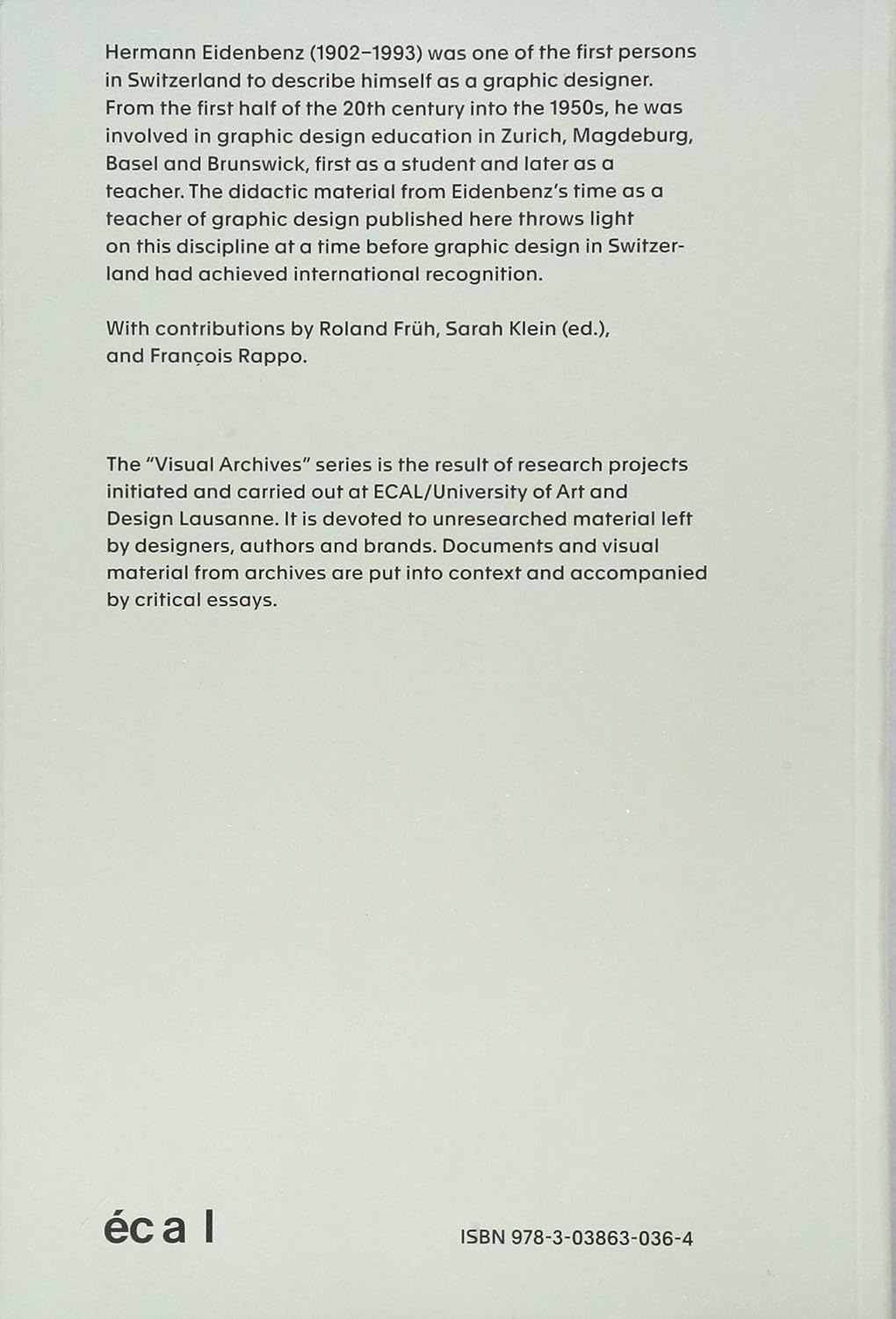 Hermann Eidenbenz - Teaching Graphic Design. Documents 1926-1955
