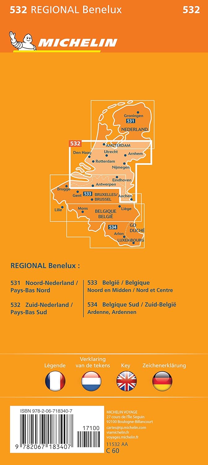 Netherlands South - Michelin Regional Map 532