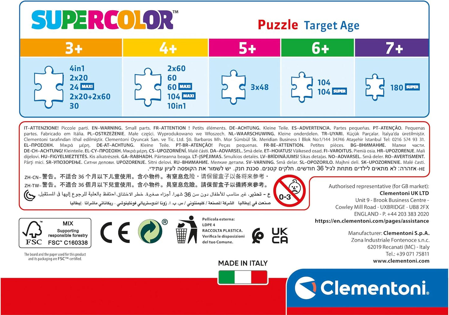 Clementoni 20251 Supercolor Frozen 2 – Puzzle 30 Teile ab 3 Jahren, buntes Kinderpuzzle mit besonderer Leuchtkraft & Farbintensität, Geschicklichkeitsspiel für Kinder Einheitsgröße