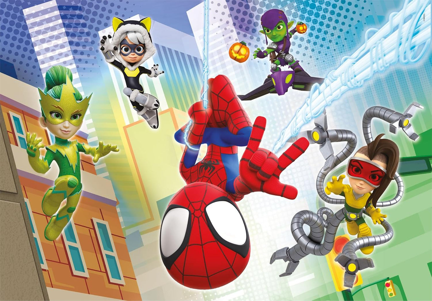 Clementoni - Clementoni Legpuzzel Super Color Spidey and His Amazing Friends 2x60st.