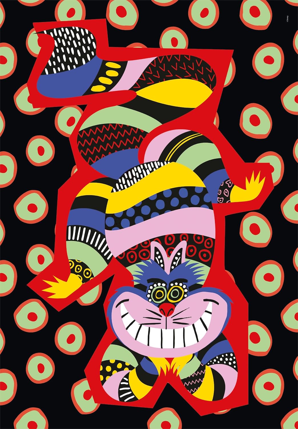 Clementoni 35533 Disney Alice In Wonderland Jigsaw Cheshire Cat 500 Pieces-Poster Included, Puzzle for Adults 14-99 Years, Gift for Men/Women, Made in Italy, Multicolor