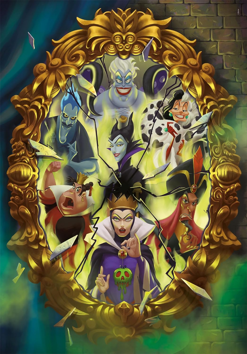 Clementoni 39812 Disney Jigsaw Villains 1000 Pieces-Puzzle for Adults 14-99 Years, Poster Included, Gift for Men/Women, Made in Italy, Multicolor