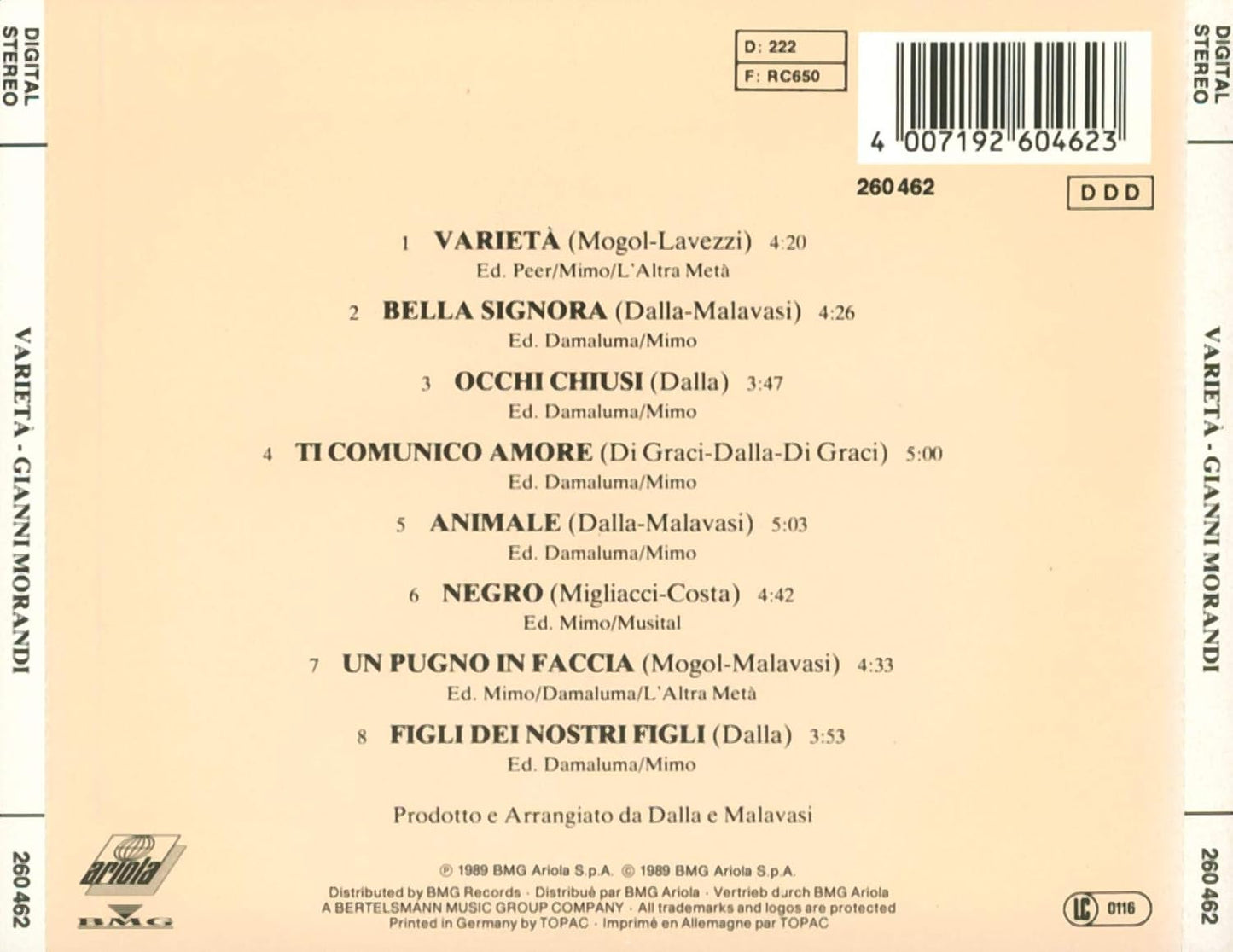 GIANNI MORANDI-VARIETA